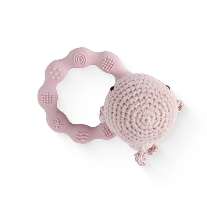 1PC Crochet Bear Rattle & Teether Bracelet for Babies - Marine animal 3 image