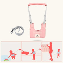 Pink baby walking harness with straps 