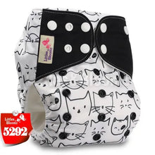 Patterned diaper with black and white design