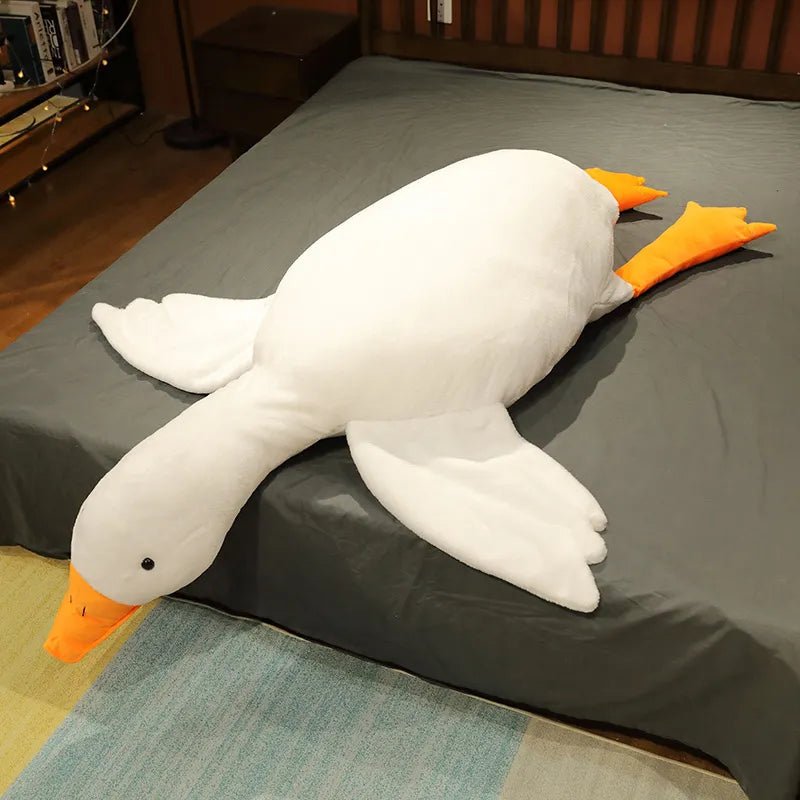 Large white goose-shaped pillow 