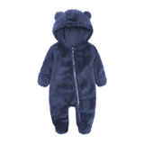 Cozy Bear-Themed Winter Jumpsuit for Newborns (0-12M) image 2