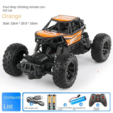 Orange and black four-way climbing remote control car with accessories 