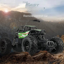 Remote control car on a mountainous terrain with text 'The Fast' and 'Remote control car'.