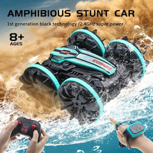 Amphibious RC Stunt Car double-sided flip design for combined water and land play.
