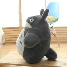 Anime movie Totoro plush toy front view, a cuddly doll present for kids bedtime comfort and playroom display.