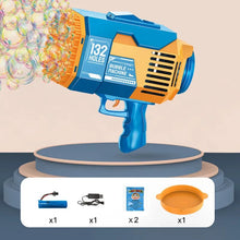 Astronaut Bubble Gun Machine full accessory kit for kids bubble play at birthdays, garden days, and family outings.