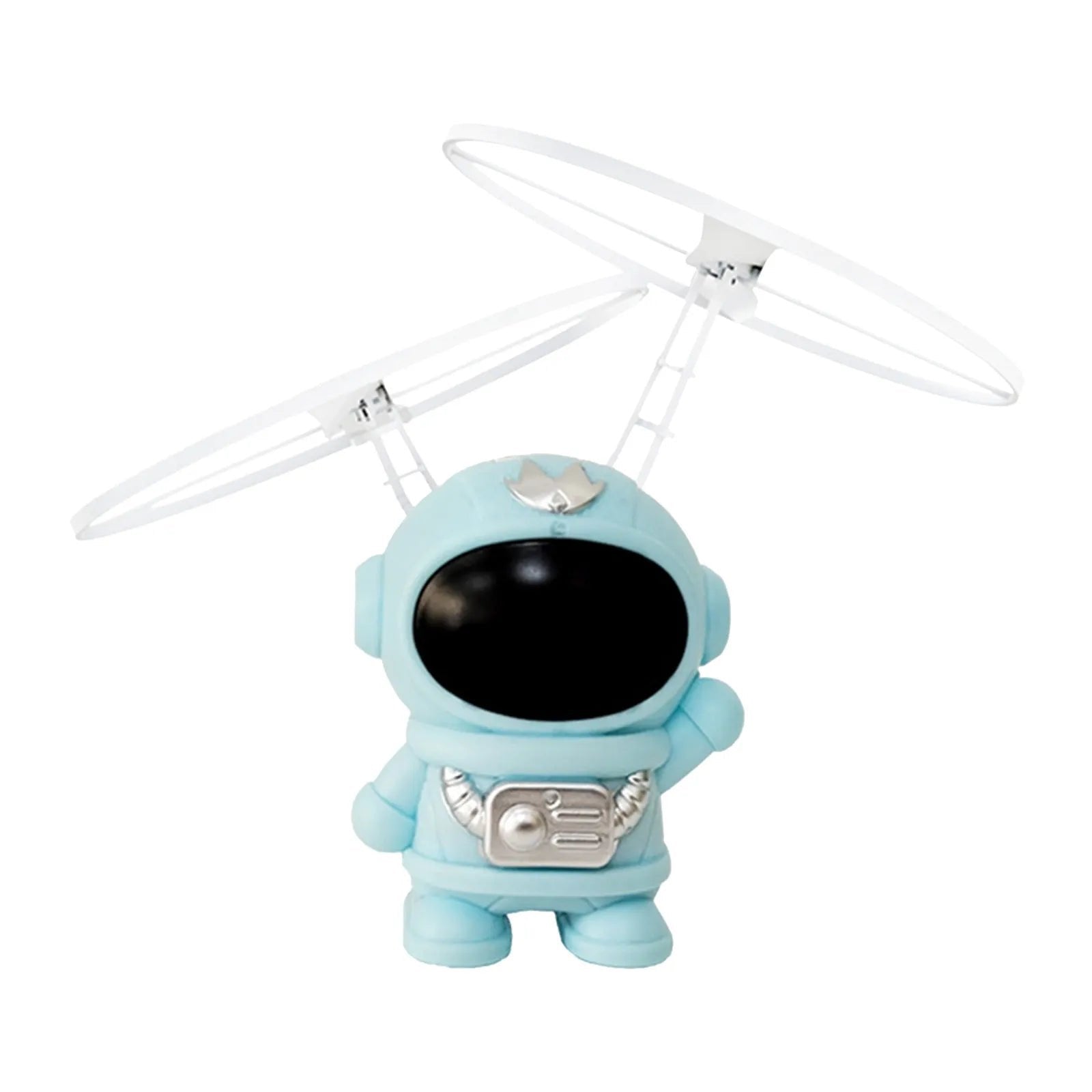 Interactive astronaut flying toy operated with hand gesture control for outdoor entertainment.