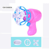 Pink and blue toy with a circular component.