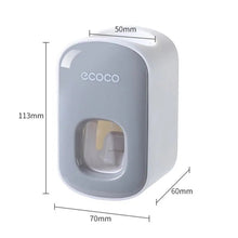 Automatic toothpaste dispenser size chart to help plan wall mounting in small bathrooms.