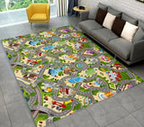 Highway City Traffic Playmat - Non-Slip Rug for Kids' Playroom - 100x120cm(39x47in), 1 image
