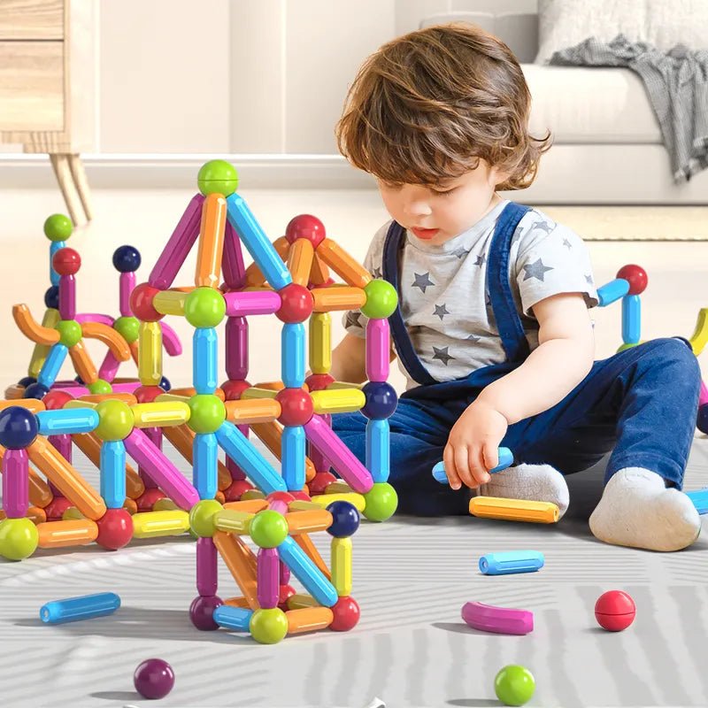 Magnetic Construction Set, Balls & Sticks, Montessori Kids' Toy image 0