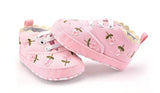 White Lace Floral Baby Girl Shoes - Soft Prewalker, Free Shipping image