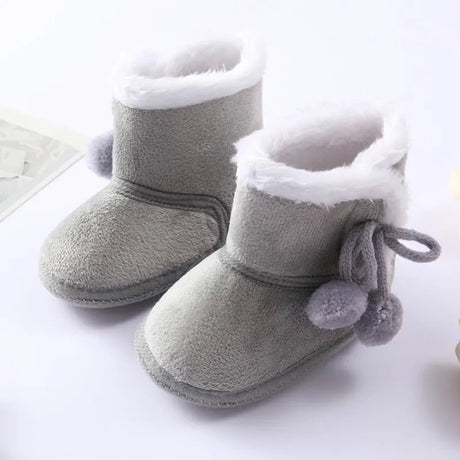 Baywell Autumn Winter Newborn Boots - Soft Sole Fur, 0-18M image 10