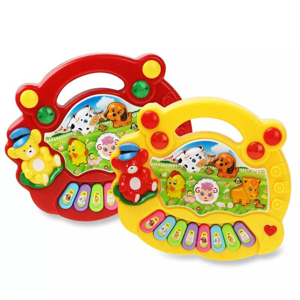 Baby Animal Sound Piano Keyboard flashing musical toys in two styles for early music play and sensory learning.