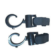 2PCS Baby Hanger Stroller Hooks metal clip straps for securing changing bags, toys, and shopping to buggies and prams.