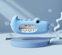 Baby Bath Thermometer blue shark float for bubble bath temperature checks and comfortable toddler washing.