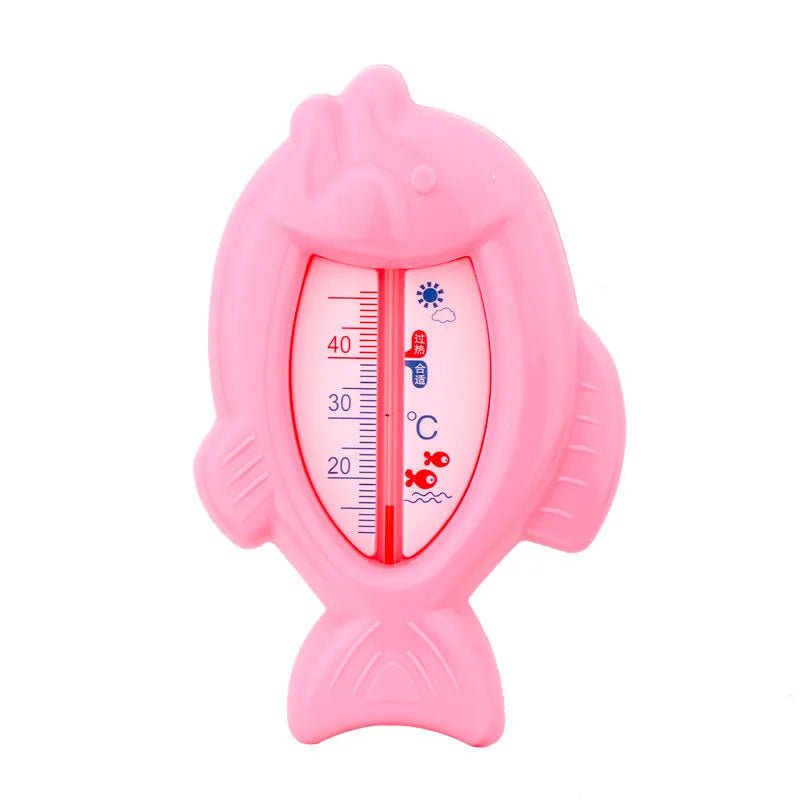 Baby Bath Thermometer pink fish float that works as a bath toy while keeping track of safe water temperature.