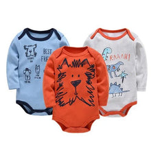 Three baby bodysuits with different designs (option 12)