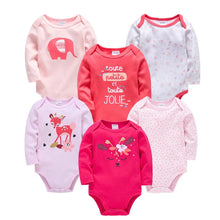 Set of colorful baby bodysuits with various designs (option 2)