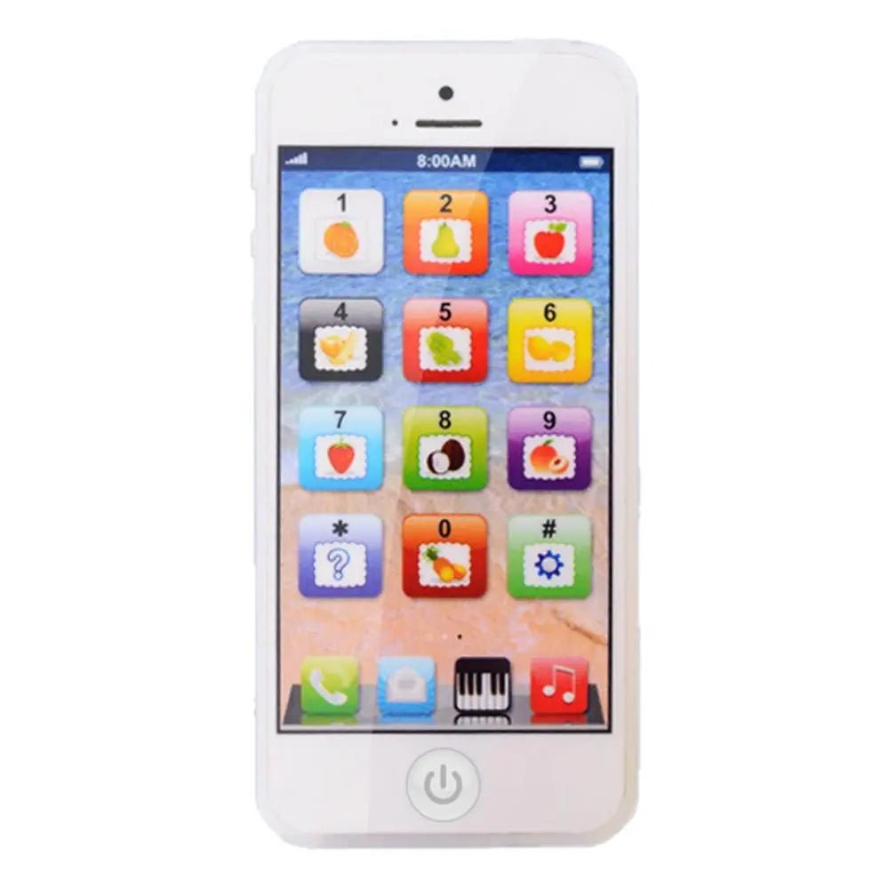 Baby first phone educational toy in a white design for musical lights and sounds learning play.