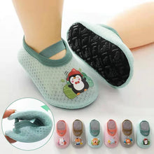 Cute Baby Floor Sock Shoes soft sole anti-skid design shown in front view for first steps and indoor crawling.