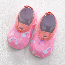 Cute Baby Floor Sock Shoes soft sole anti-skid design shown in packaging view for anti-skid floor safety at home.