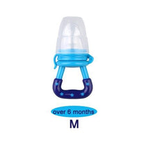 Blue baby bottle with a star pattern
