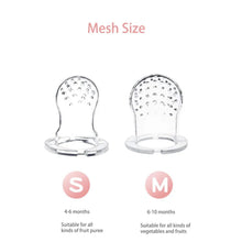 Baby Fruit Feeder Pacifier mesh bags in small and medium so parents can match the feeder to their baby stage.