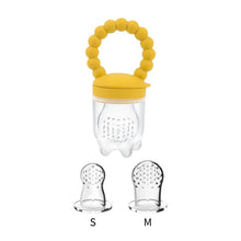 Baby Fruit Feeder Pacifier ring handle view, shaped for small hands learning to hold food during weaning.