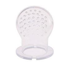 Clear silicone teether.