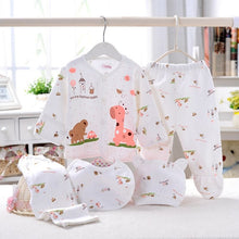 5PCS baby girl 0-3M spring summer cartoon newborn clothing gift set laid flat for everyday dressing and baby shower gifting.