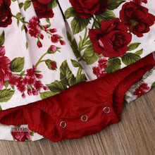 Red ruffle bloomers from the princess romper set for comfortable crawling and easy summer nappy changes.