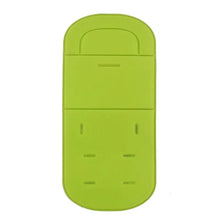 Soft Seat Cushion for Baby Stroller and High Chair green textured liner with sectioned padding for supportive sitting during meals.