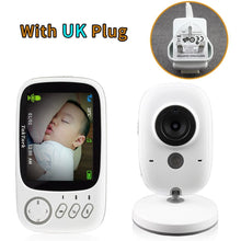 Package contents layout of the baby monitor camera and screen, everything needed to set up nursery monitoring at home.