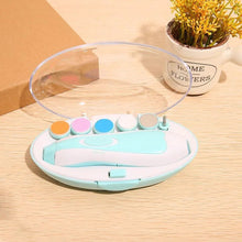Close-up of the baby nail trimmer and manicure set in use, designed for gentle nail care by parents.