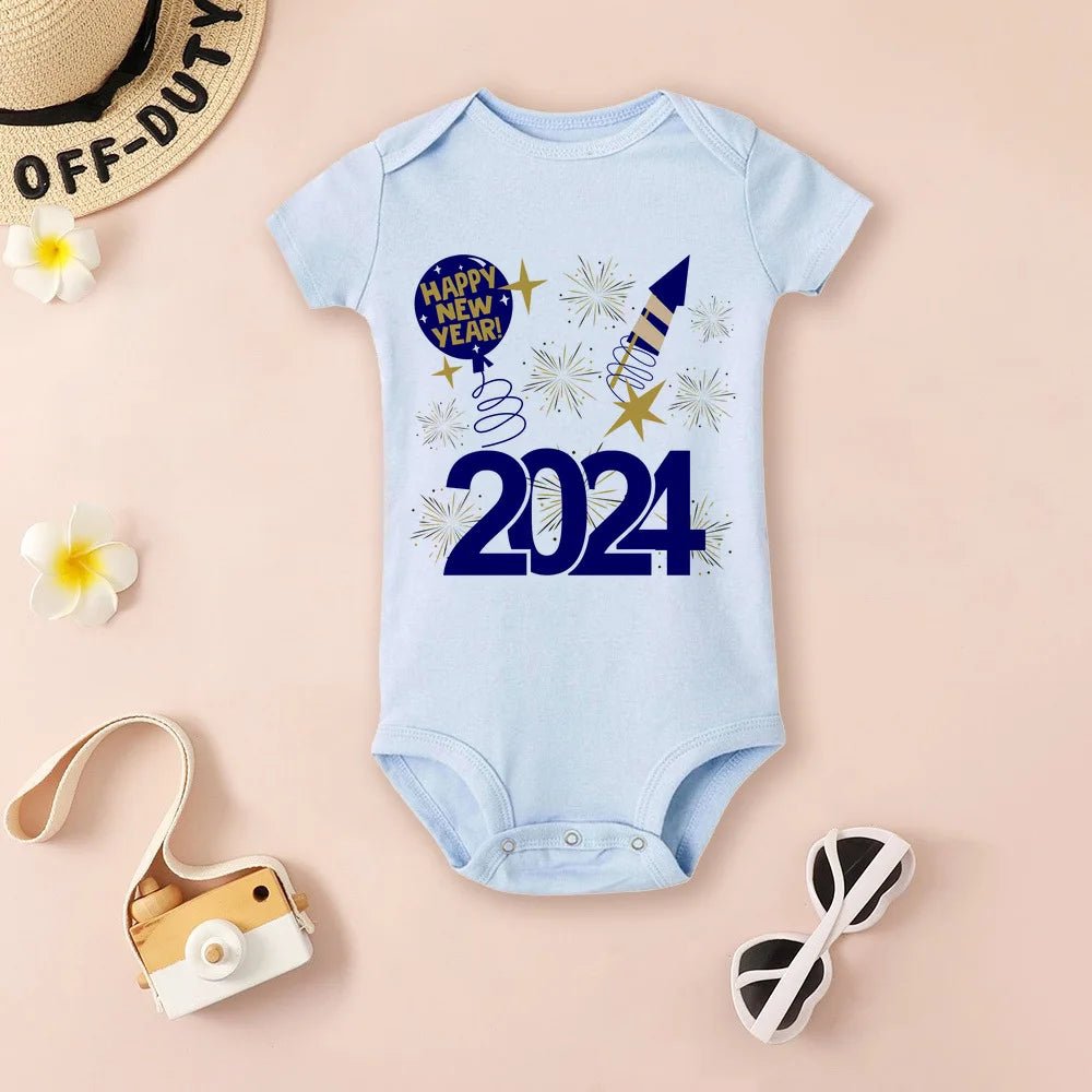Baby onesie with New Year's design (option 6)