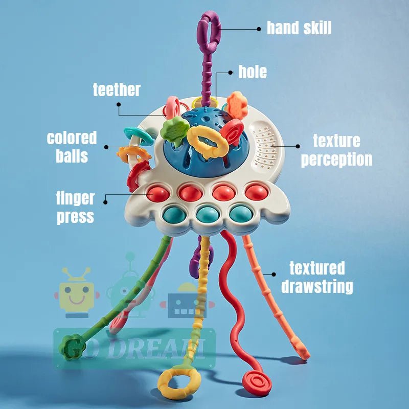 Children's toy with labeled parts 