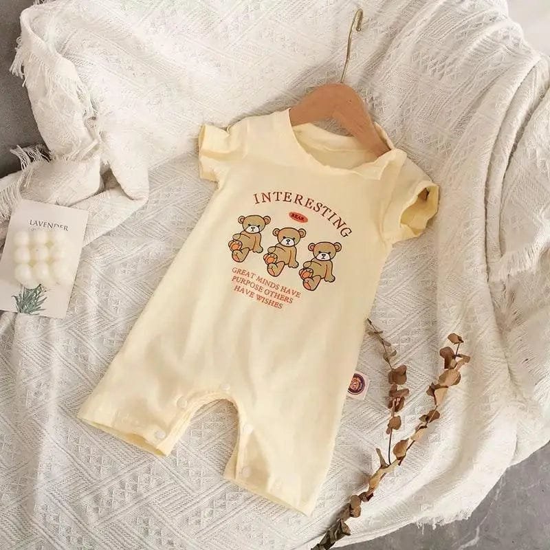 Baby romper with teddy bear design 