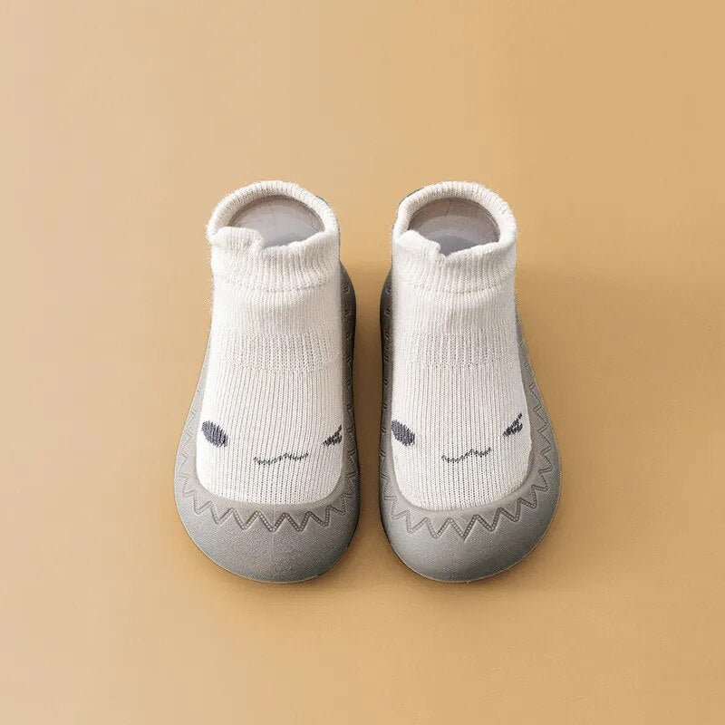 Color Matching Baby Sock Shoes soft-soled sneakers styled for a pram walk outing look.
