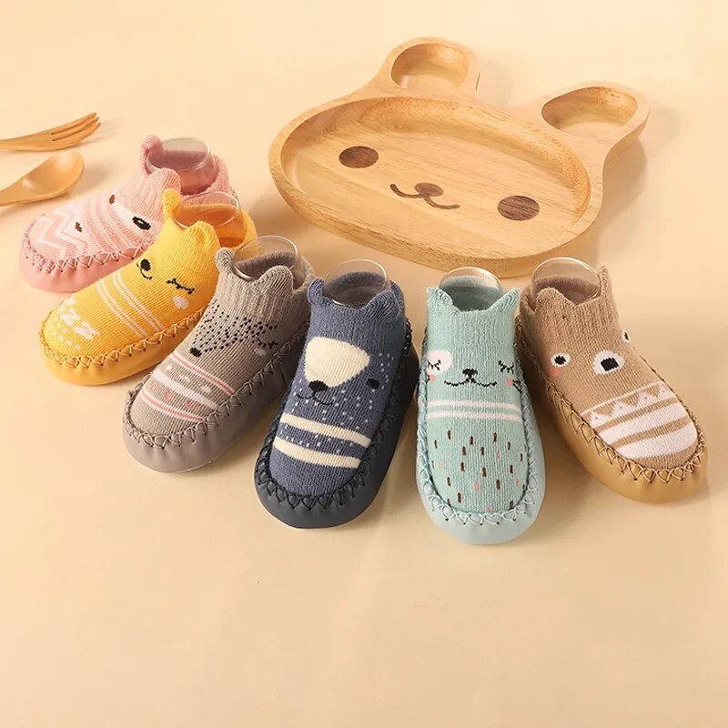 Color Matching Baby Sock Shoes soft-soled sneakers laid flat from above for a clear top view.
