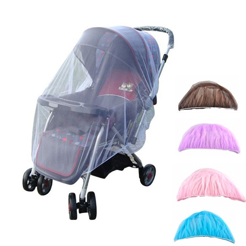 Baby Stroller Mosquito Insect Shield Net fitted over a pushchair to keep bugs away during summer walks.