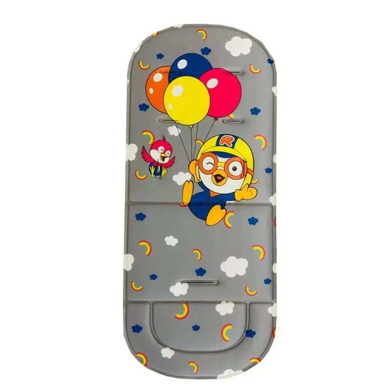 Soft Seat Cushion for Baby Stroller and High Chair reversible cartoon balloon print for car seat and stroller comfort.
