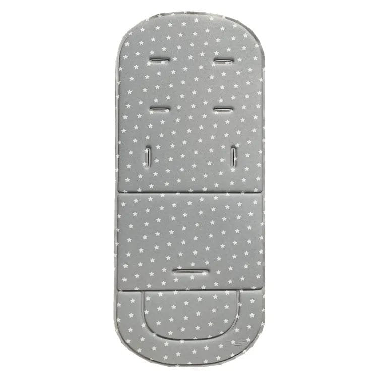 Soft Seat Cushion for Baby Stroller and High Chair grey white star print mat for nappy changes, seat padding, and travel comfort.