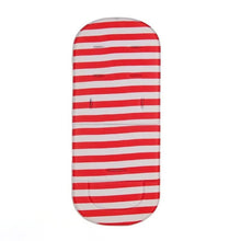 Soft Seat Cushion for Baby Stroller and High Chair red and white stripe padded liner for extra cushioning on high chairs and strollers.