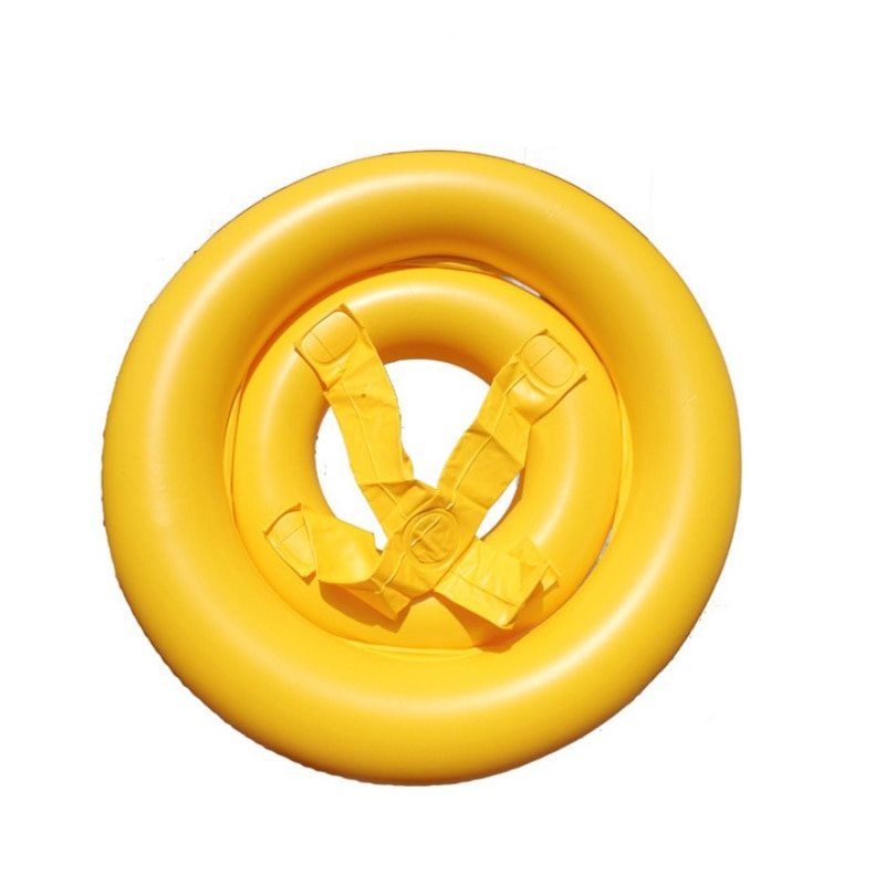 Baby Swimming Seat inflatable ring with carry handle for easy pool transport and storage.