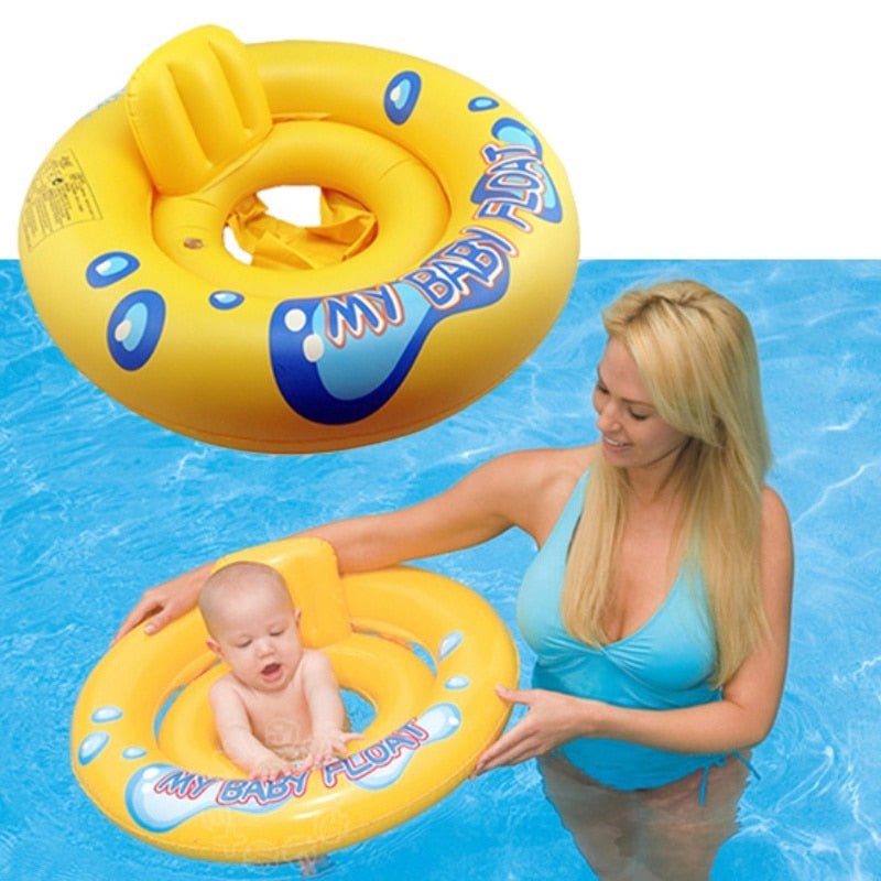 Baby Swimming Seat inflatable float used by mother and baby for bonding pool time and swim practice.