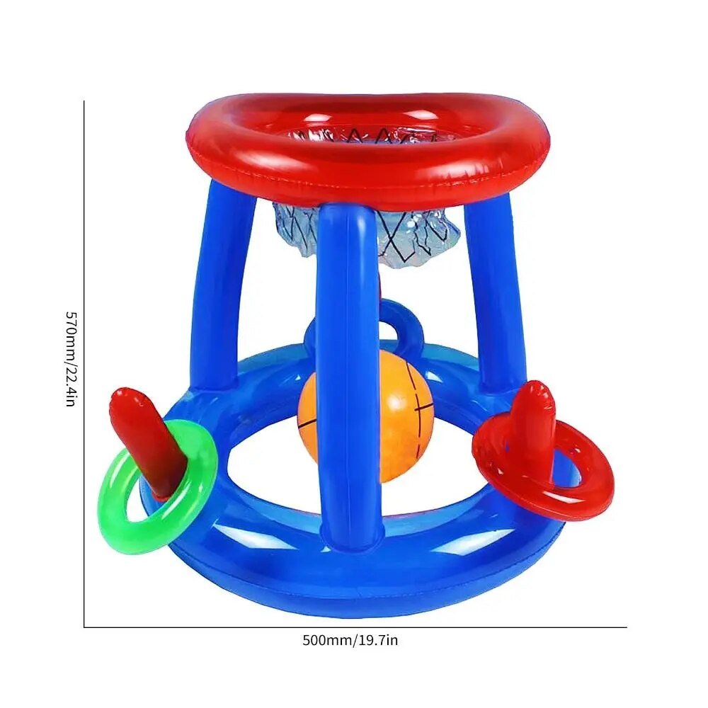 Children's basketball hoop toy with colorful design on a white background