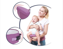 Bebear adjustable baby hipseat carrier with buckle and strap details for a secure fit during long carrying sessions.