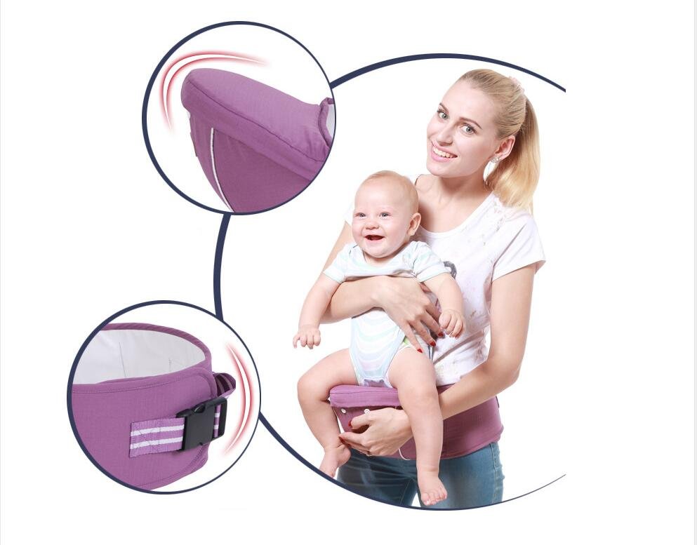 Bebear adjustable baby hipseat carrier with buckle and strap details for a secure fit during long carrying sessions.