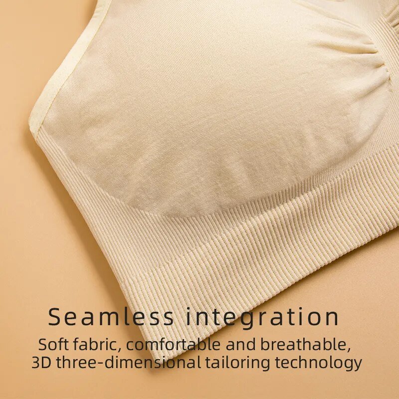 3pc Maternity Nursing Bra Set, Beige seamless design, for postpartum nursing and breastfeeding support.